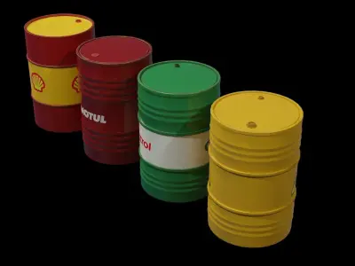 Oil Drums Pack Low-poly 3D model