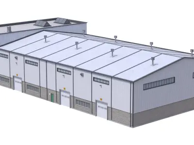 Industrial Buildig 38 White 3D model