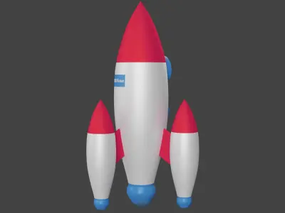 Cartoon Rocket Low-poly 3D model get