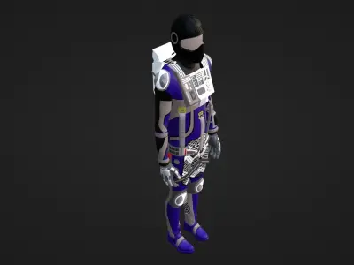 Robot Soldier - Assault Soldier Low-poly 3D model 29