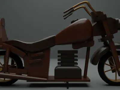 Wooden Bike Model in Blender  3D model