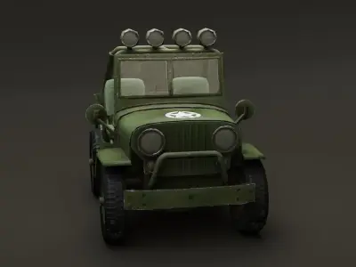 Jeep Cartoon  Low-poly 3D model