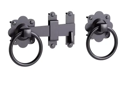 Black Gate Latch Wrought Iron Fence Door 3D model