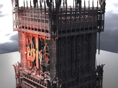 Dark Fire Drake Cathedral Tower  3D model