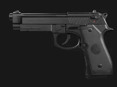 Beretta M9A1 9mm Handgun Low-poly 3D model