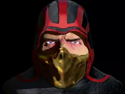 mortal kombat portrait  Low-poly 3D model