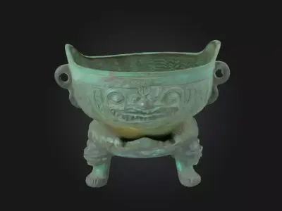 Lion-Head Censer  Regal Ritual in Sculpted Smoke 3D model