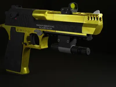 Desert eagle magnum research Low-poly 3D model
