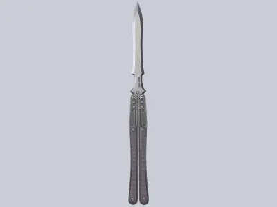 Butterfly knife Low-poly 3D model