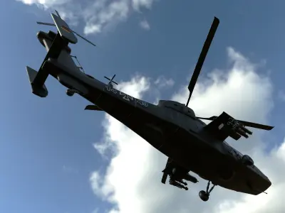 Helicopter Tiger Low-poly 3D model