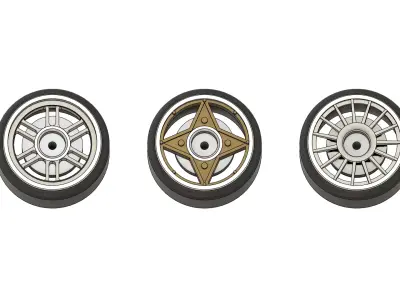 ENKEI Classic wheels set in HW scale 3D print model