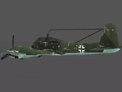  Messerschmitt Me 410 A-1 Hornisse 3D Model German Heavy Fighter Low-poly 3D model