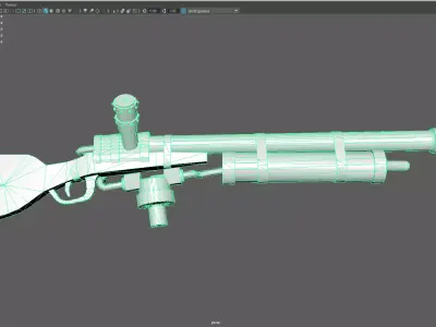 Low Poly Antique Gun  Stylized Vintage Firearm 3D Model Low-poly 3D model