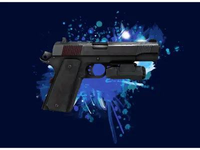 PISTOL 3 - M1911 Tactical Pistol - 4K Game Ready Low-poly 3D model