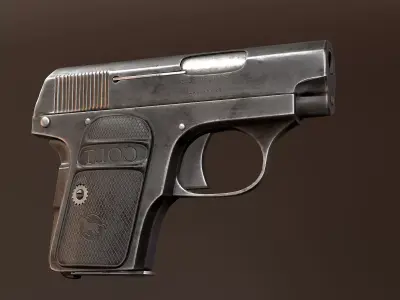 Colt 1908 Vest Pocket Hand Gun Low-poly 3D model