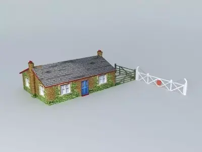 Eco Rail Track Gate Keepers Cottage Old Steam Days Free 3D model