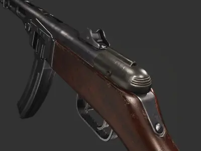 PPsH-41 Low Poly ak - rifle Low-poly 3D model