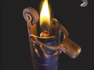 WWI Lighter Low-poly 3D model