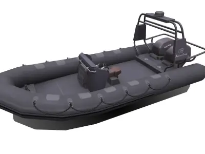 Rigid Inflatable Boat RHIB Low-poly PBR Low-poly 3D model