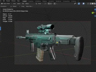 ARX200 Assault Rifle    LOW-POLY Low-poly 3D model