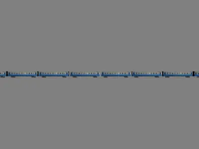 Suburban train RUS UA Low-poly 3D model