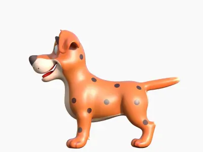 Cartoon Dog  Low-poly 3D model