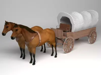 Western Wagon 6 - 4K 3D model