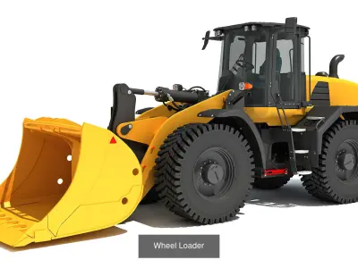 Heavy Construction Machinery Equipment 3D Model Pack