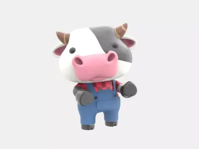 Cute Cow 3D Illustration 3D model purchase