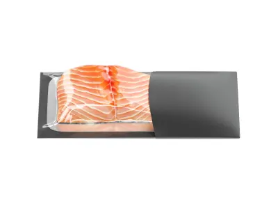 Black Salmon Carton Pack - fish cardboard container 3D model