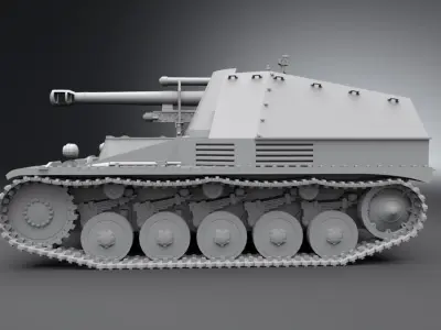 SdKfz 124 Wespe Scale model 3D print model
