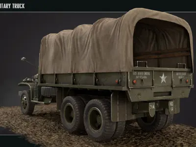 Military Truck gmc 353 World War 2 US truck  Low-poly 3D model