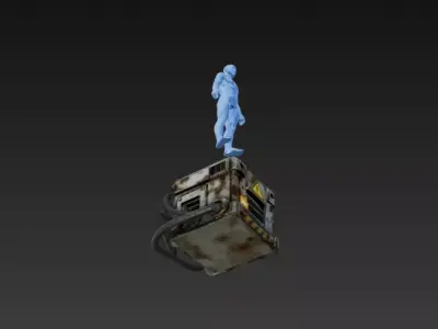 Sci-Fi Hologram Projector - Futuristic Industrial Device - PBR Low-poly 3D model