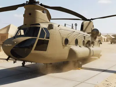 Chinook Helicopter Low-poly 3D model