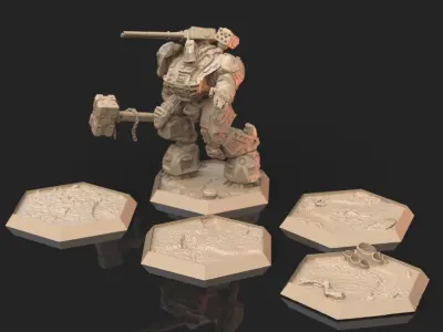 Hex Bases- Desert Terrain 3D print model