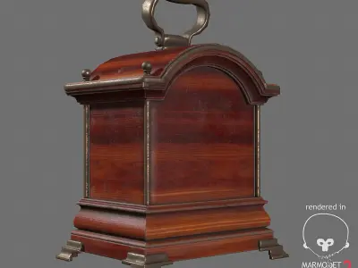 Antique clock Low-poly 3D model