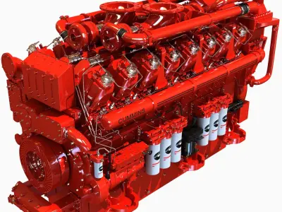 Diesel Engine Cummins 16 Cylinders 3D model