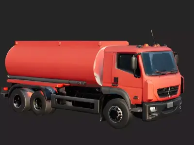 Realistic Tanker Truck 3D Model -Industrial Vehicle for Printing 3D print model