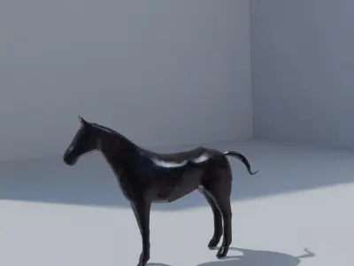 Low poly horse animations pack Free low-poly 3D model