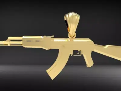 AK-47 Assault rifle pendant Necklace Jewelry Charm 3D print model