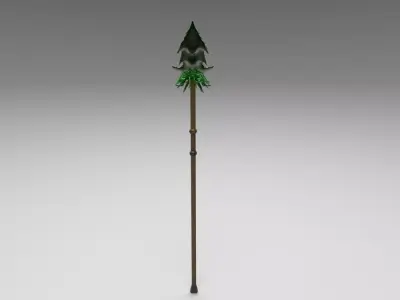 Alien Spore fantasy Spear Free low-poly 3D model