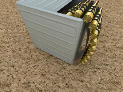 Low Poly Ammo Box and Belt Free low-poly 3D model