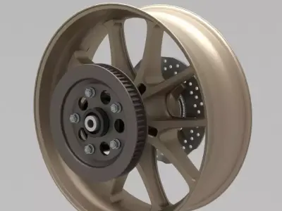 Motorcycle wheels 3D model buy