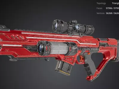Red Rifle 3D model