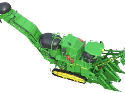 John Deere CH950 Sugar Cane Harvester Low-poly 3D model