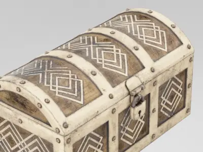 Closed Treasure Chest  Low-poly 3D model