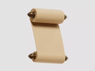 Paper Scroll cartoon Low-poly 3D model