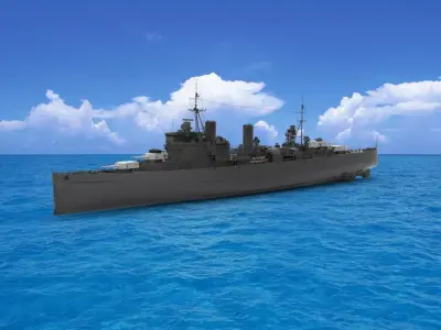 British heavy cruiser 3D model