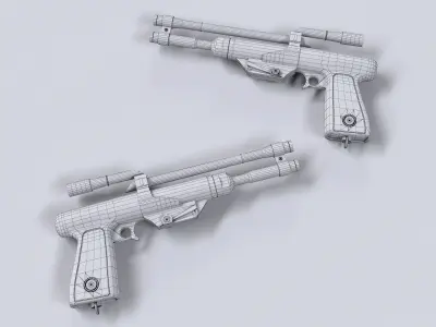 BLASTER PISTOL Low-poly 3D model