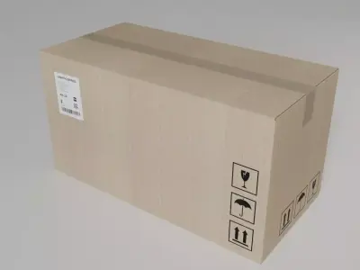 Collection of cardboard boxes 3D model